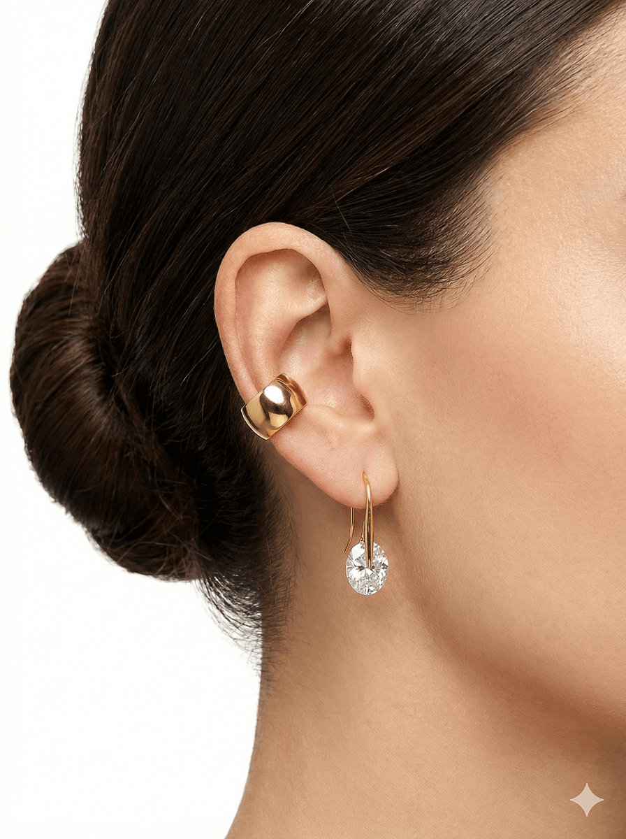 Piercing Fake Liso Banho Ouro 18K/ Ródio Branco