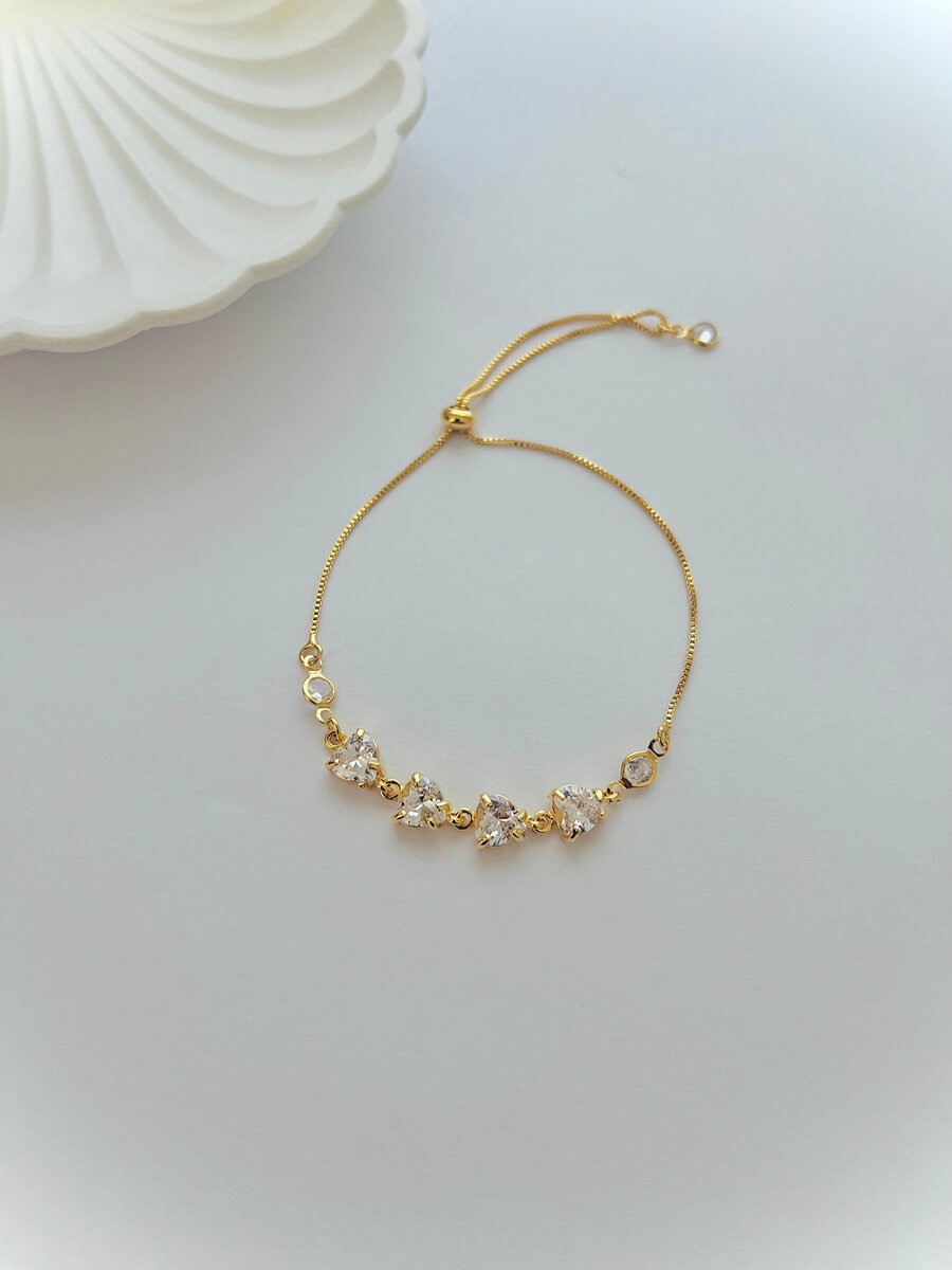 Pulseira Zircônia Gravatinha Banho 18K/ Ródio Branco